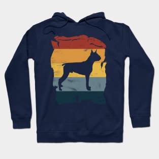 Boxer Dog Distressed Vintage Retro Silhouette Hoodie